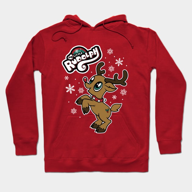 My Little Rudolph - Christmas Cartoon Red Nosed Reindeer Hoodie by Nemons